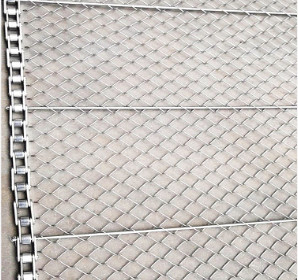 Industria alimentare su misura Diamond Mesh Steel Plate Conveyor Belt