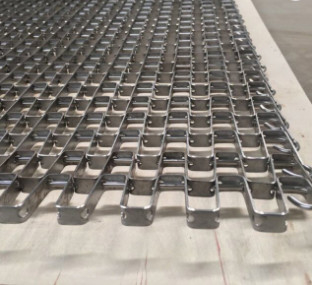 304 nastri trasportatori di acciaio inossidabile Flex Weave Square Wire Mesh