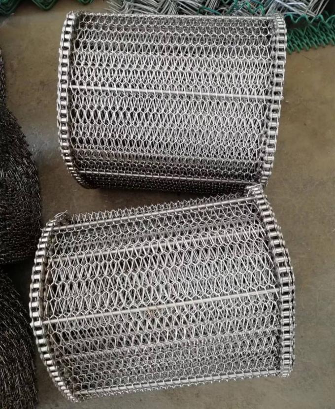 nastro metallico di 400mm 500mm Mesh Conveyor Flat Flex Belt con la catena 5