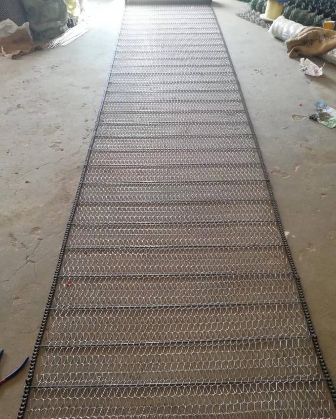 nastro metallico di 400mm 500mm Mesh Conveyor Flat Flex Belt con la catena 8